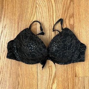 Aerie Black and Gold Sequence Bra Size 36B
